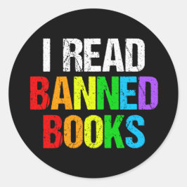 Adesivo I Read Banned Books Rainbow