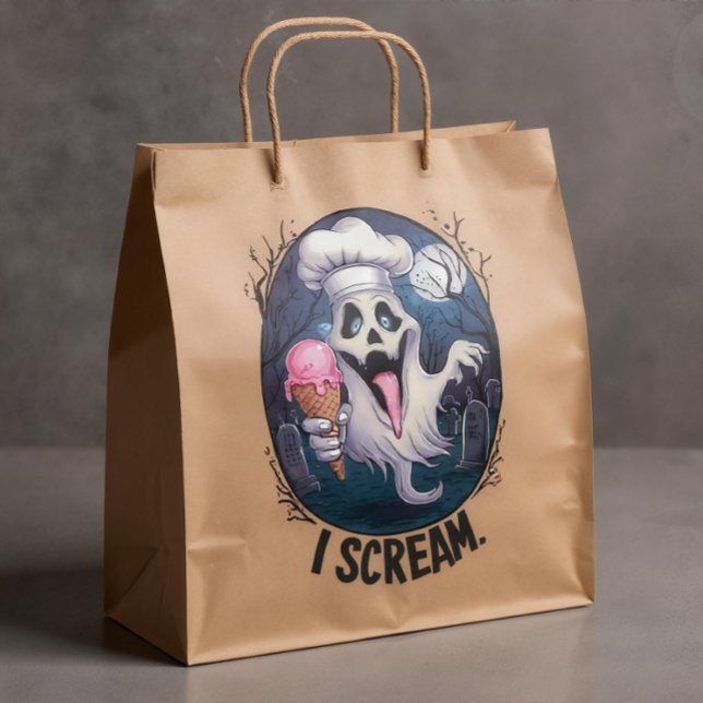 Adesivo "I Scream" Funny Ghost Chef Halloween Ice Cream St (Criador carregado)