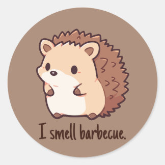 Adesivo I smell barbecue Funny Hedgehog
