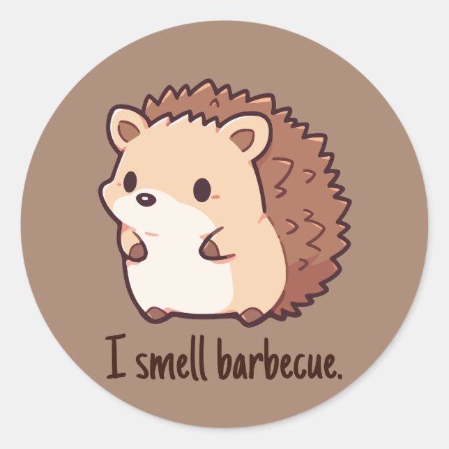 Adesivo I smell barbecue Funny Hedgehog (Frente)