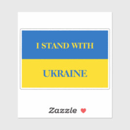 Adesivo I stand with Ukraine. Ukrainian flag. 