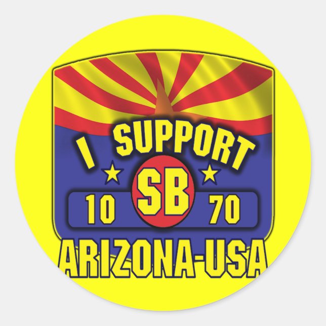 Adesivo I Support SB1070 - Arizona EUA (Frente)
