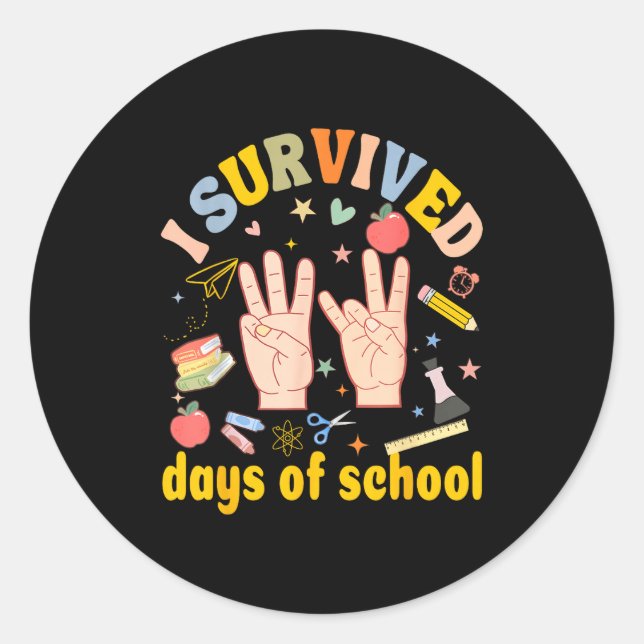 Adesivo I Survived 67 Days Of School American Sign Languag (Frente)