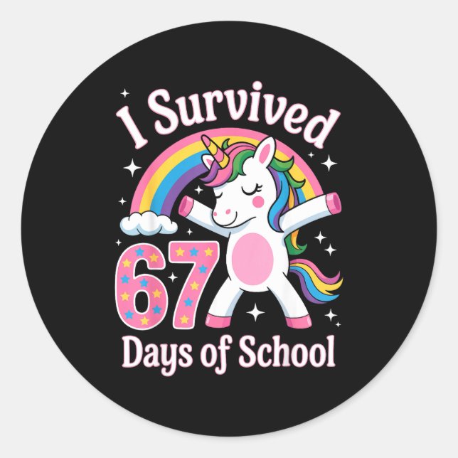 Adesivo I Survived 67 Days Of School Funny 67 Teachers Kid (Frente)