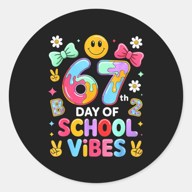 Adesivo I Survived 67 Days Of School Funny 67 Teachers Stu (Frente)