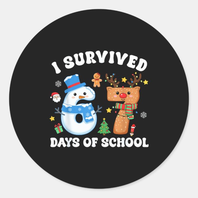 Adesivo I Survived 67 Days Of School Funny Meme Six Seven  (Frente)