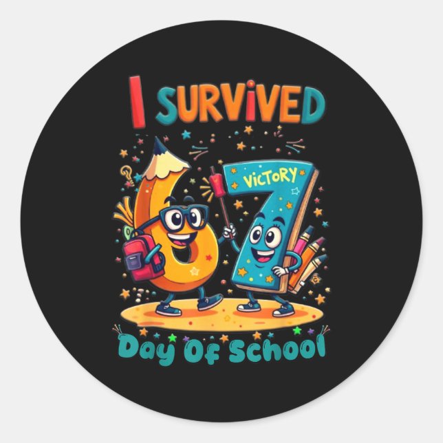 Adesivo I Survived 67 Days Of School New Year Celebration  (Frente)