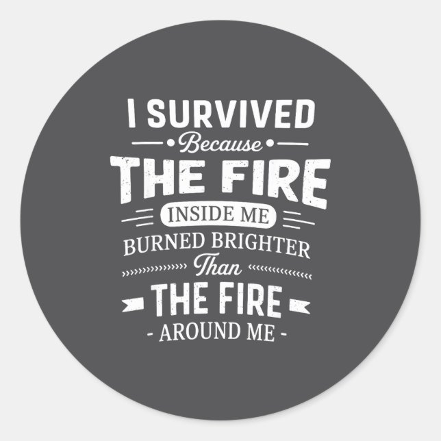 Adesivo I Survived Because The Fire Inside Me Burned Brigh (Frente)
