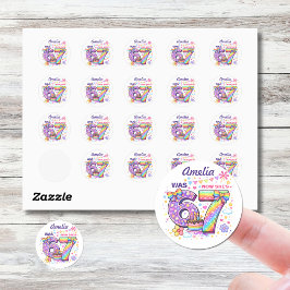 Adesivo I Was 6 Now I'm 7 Girls 7th Birthday 