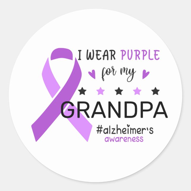 Adesivo I Wear Purple For My Grandma Alzheimer Awareness (Frente)