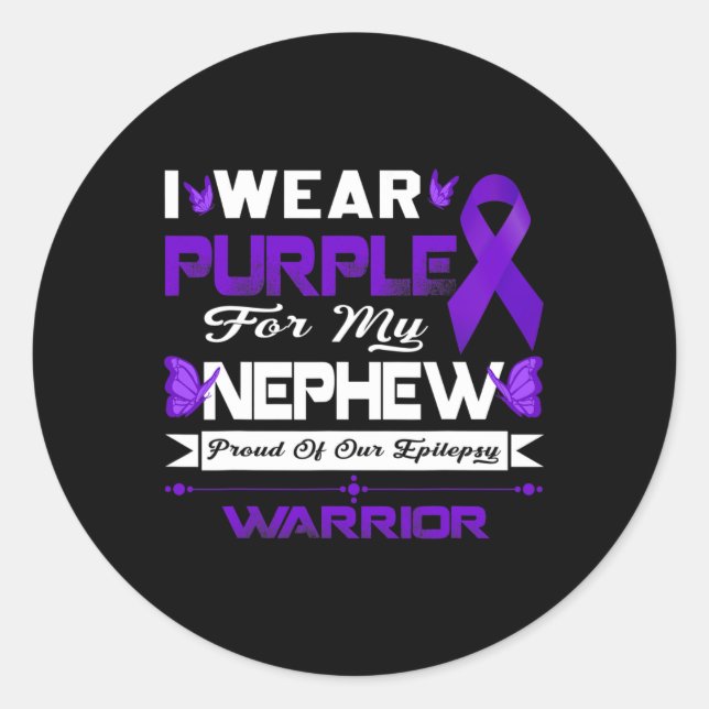 Adesivo I Wear Purple For My Nephew Proud Of Our Epilepsy  (Frente)