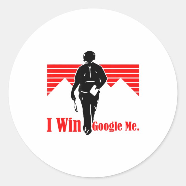 Adesivo I Win Google Me Motivational Retro Silhouette Shir (Frente)