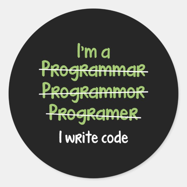 Adesivo I Write Code (Frente)