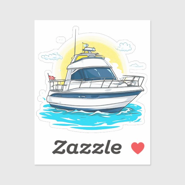 Adesivo Iate De Luxo Velejando Sob O Céu Solarenga (Folha)