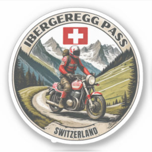 Adesivo Ibergeregg Pass tour de moto pelos Alpes suíços