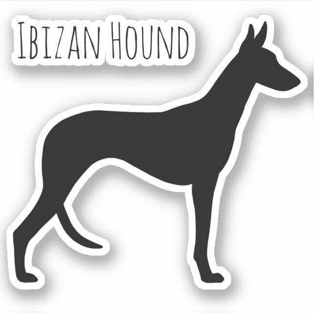 Adesivo Ibizan Hound Breed Silhouette Vinyl Sticker (Frente)