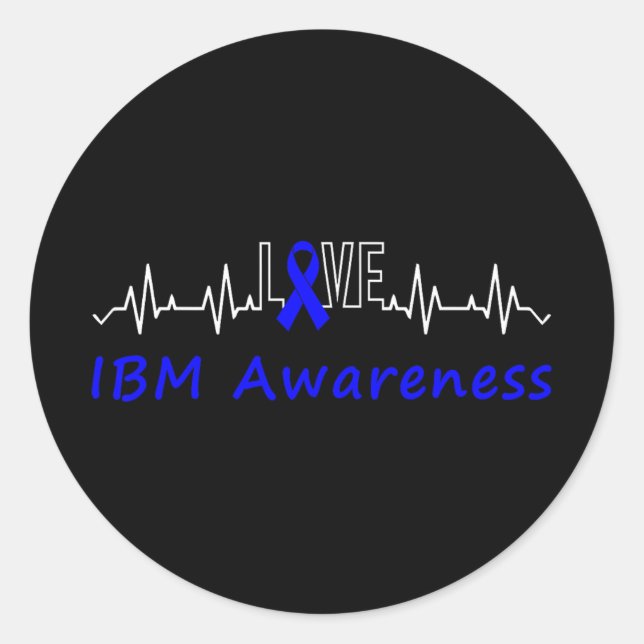 Adesivo Ibm Awarness Blue Ribbon Love Heartbeat Suporte Q (Frente)