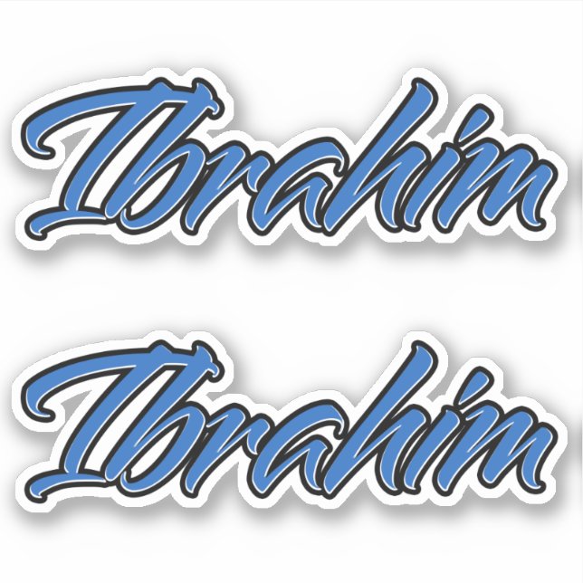 Adesivo Ibrahim Name blue Aufkleber Sticker Stickerset (Frente)