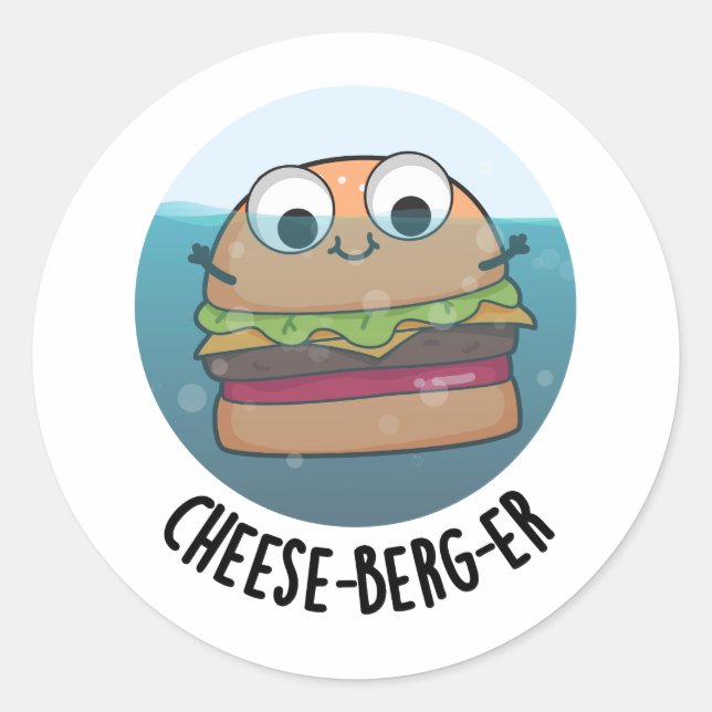 Adesivo Ice-berg Funny Cheeseburger Pun (Frente)