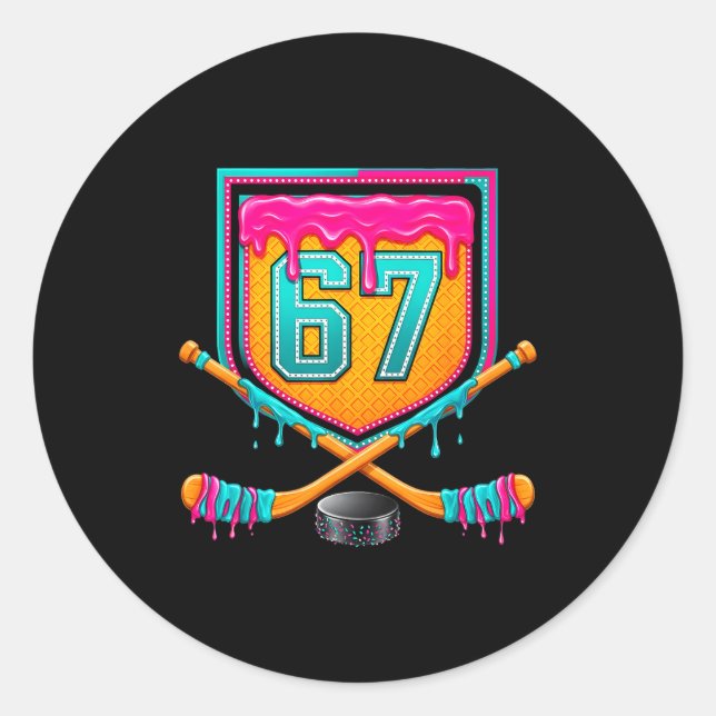 Adesivo Ice Hockey Drip Number 67 Ice Hockey Player  (Frente)
