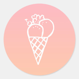 Adesivo Icecream Kawaii Doodle Pastel Pink Party Favor