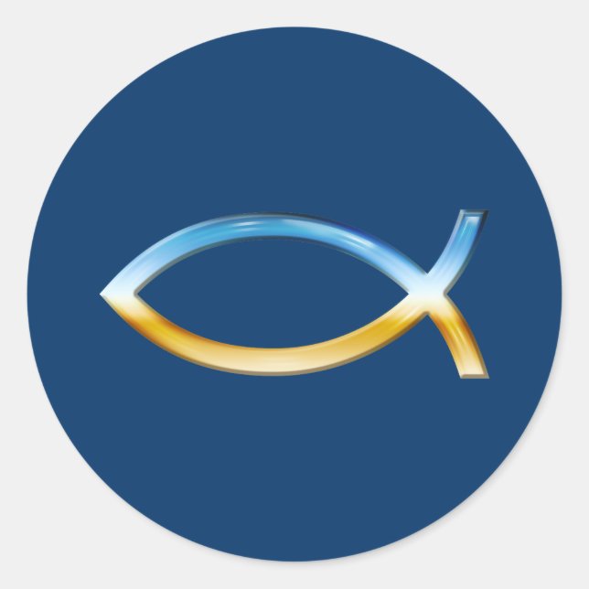 Adesivo Ichthus - céu & terra cristãos do símbolo dos (Frente)