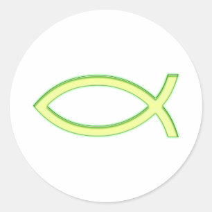 Adesivo Ichthus - Christian Fish Symbol - Verde Claro