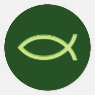 Adesivo Ichthus - Christian Fish Symbol - Verde Claro