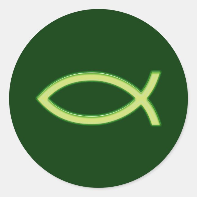 Adesivo Ichthus - Christian Fish Symbol - Verde Claro (Frente)
