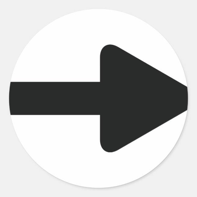 Adesivo ícone da seta para a direita preto (Frente)