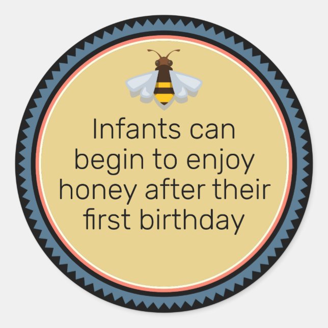 Adesivo Ícone de abelha Advertência de Criança de mel pret (Frente)