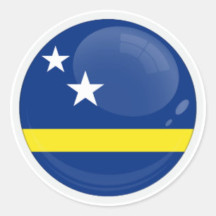 Adesivo ícone de bandeira redonda de Curaçao