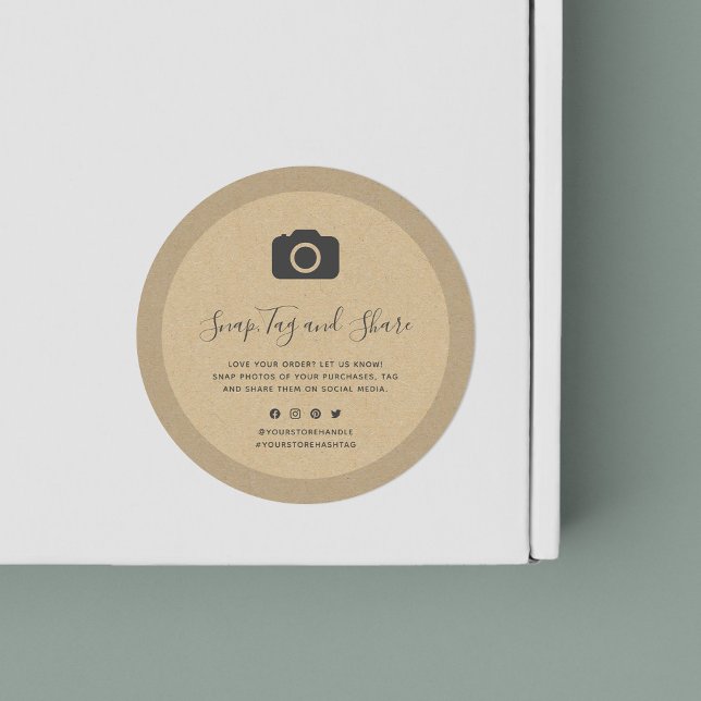 Adesivo Ícone de Câmera Encaixe e Compartilhe o Kraft nas  (Criador carregado)