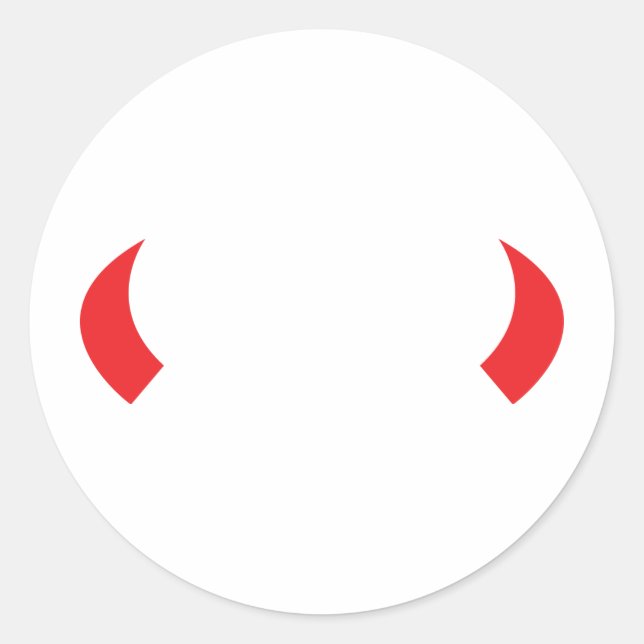 Adesivo ícone de chifres do demônio vermelho (Frente)