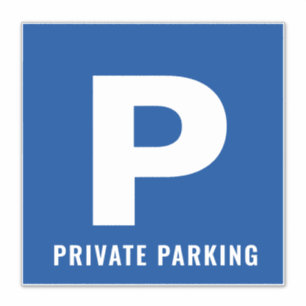 Adesivo Ícone de estacionamento privado azul vinil persona