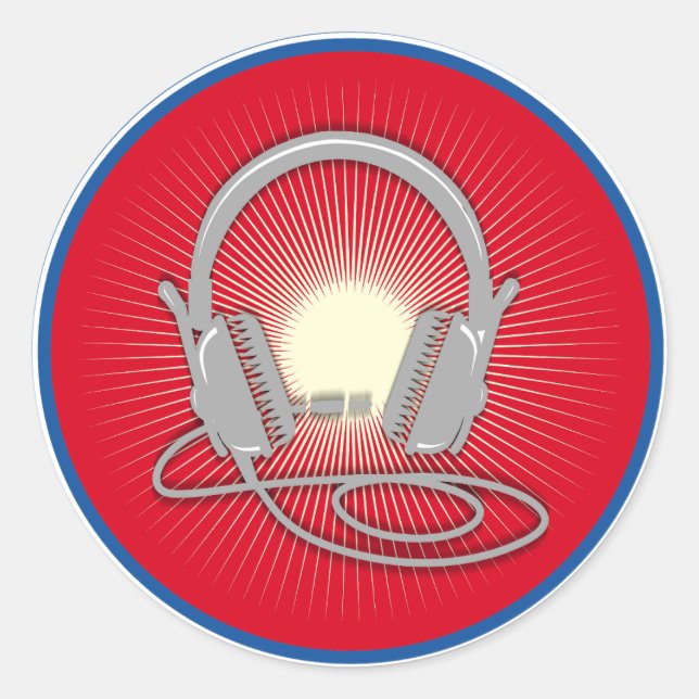 Adesivo Ícone de Fones de ouvido DJ (Frente)