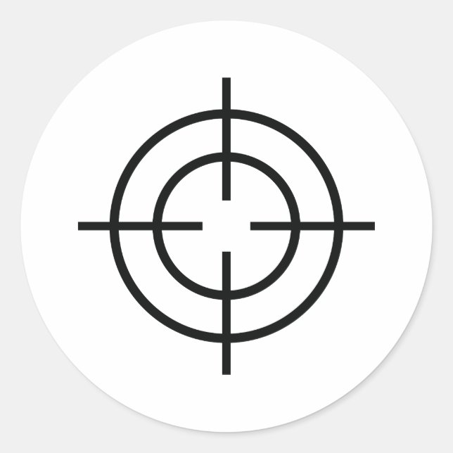 Adesivo ícone de linhas cruzadas do atirador preto (Frente)