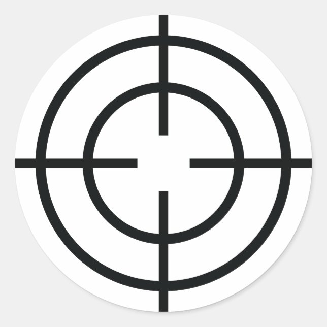 Adesivo ícone de linhas cruzadas do atirador preto (Frente)