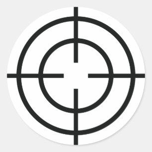 Adesivo ícone de linhas cruzadas do atirador preto