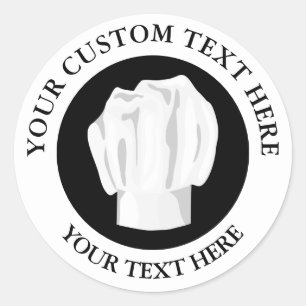Adesivo Ícone de Logotipo de Texto Personalizado do Chef 