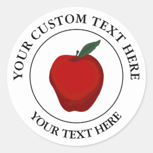Adesivo Ícone de Logotipo Personalizado da Apple Vermelha