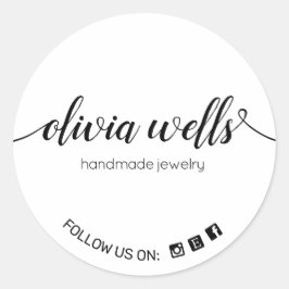 Adesivo Ícone de Mídia Social de Tipografia de Script Manu