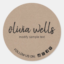 Ícone de Mídia Social do Kraft Script Font