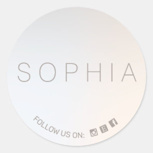 Adesivo Ícone de Mídia Social Minimalista Moderno