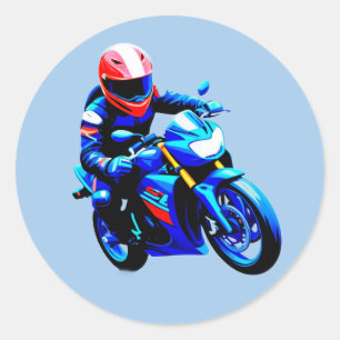 Adesivo 🏍️ Ícone de Motociclista de Linha Limpa Velocidad