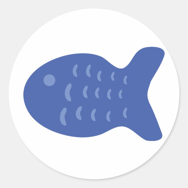 Adesivo ícone de peixe azul (Frente)