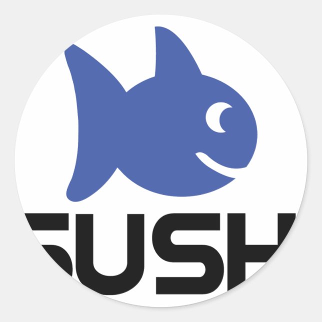 Adesivo ícone de peixe sushi engraçado (Frente)