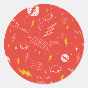Adesivo Ícone de Relâmpago do Flash e Padrão de Desenhos