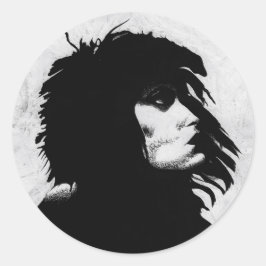 Adesivo Ícone de Retrato de Mulher Deusa Gótica Arte de Mo