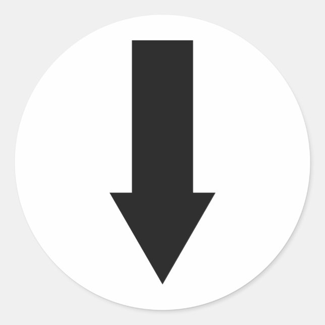 Adesivo ícone de seta para baixo preto (Frente)